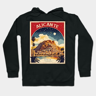 Alicante Starry Night Spain Travel Tourism Retro Vintage Hoodie